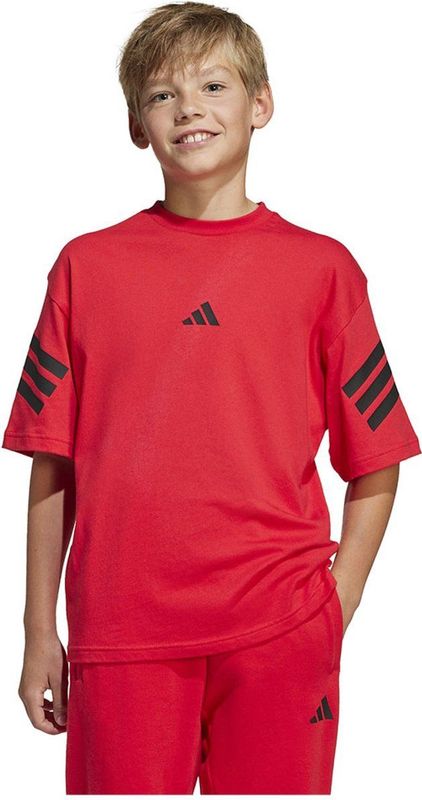 Adidas Future Icons 3 Stripes T-shirt Met Korte Mouwen Rood 15-16 Years Jongens,Meisjes