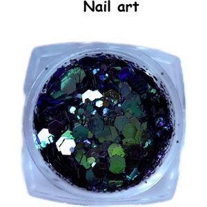 Nail art glitter - Groen - Holografisch glitter - 5 gr - Acryl nagels - Kunst nagels - Gel nagels - Nail art - Make up - Hobby