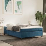 vidaXL - Bedframe - zonder - matras - 140x190 - cm - fluweel - donkerblauw