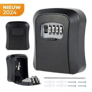 Sleutelkluis - Duurzaam Staal - 4-cijferig Codeslot - Ruime Binnenkant - Zwart