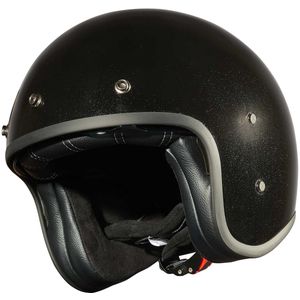 Peroz Filus Zwart Metallic Jethelm - Maat XXL - Helm