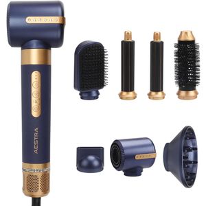 7 in 1 Hairwrap - Aestra - Föhn met Diffuser - 110.000RPM - Föhnborstel - Krultang - Krulborstel - Airstyler - Haarborstel - 1400W - Navy
