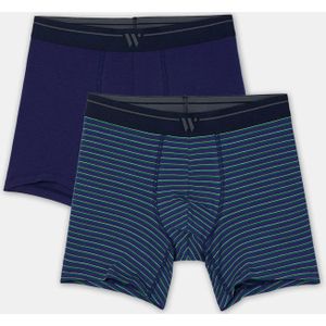 Woody Heren boxer set donkerblauw + st - maat S