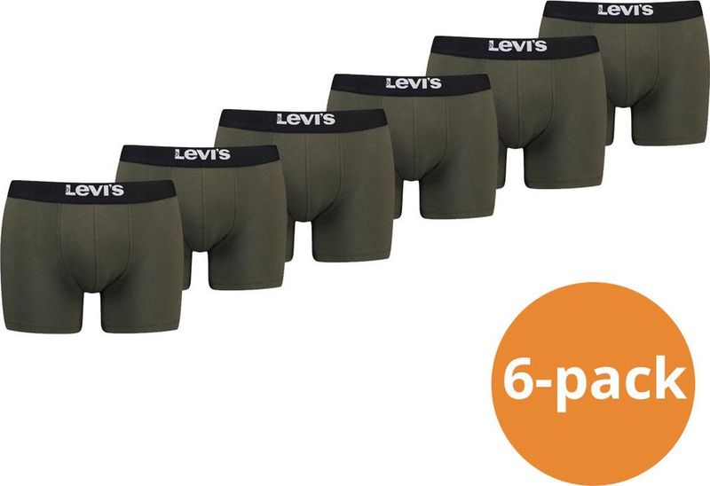 Levi's - Boxershorts - Khaki - 6-pack - Solid Organic Cotton