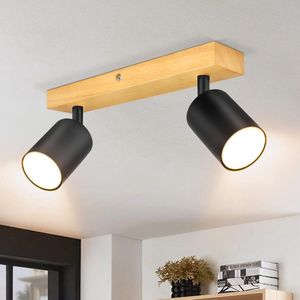 Plafondlamp spotjes draaibar kantelbaar opbouwspots plafoniere GU10 fitting 2 lichts