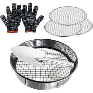 Compostzeef - 25 cm metaal - grondzeef voor tuin - tuingereedschap - stenen zeven - compostzeef - tuinpotzeef .
