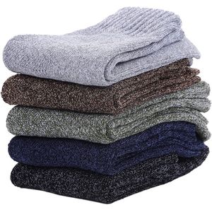 Thermische sokken voor heren - 5 paar dikke wintersokken - Zachte badstof zool, ademend en zweetbestendig - Geschikt voor wandelen, sporten, hardlopen en schaatsen - Maten 38-44