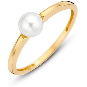 New Bling Goud 9NBG 0016 58 Dames Parel Ring - 5mm - maat 58 - Goud