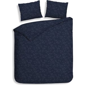 Heckettlane Dekbedovertrek Alloro - Effen Bedlinnen - 200x220 - Blauw - Dekbedhoes van 100% Katoen-Flanel