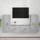 The Living Store TV-kastenset - betongrijs - 40 x 34.5 x 100 cm - 57 x 34.5 x 40 cm
