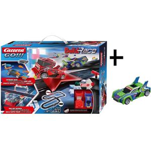 Racebaan Carrera GO!!! - Build 'n Race - 6.2 Meter - 143 met Build 'n Race - Race Auto - Groen