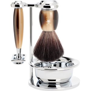 MÜHLE -Scheerset Vivo 4-delig - Hoornbruin - Saf.Razor