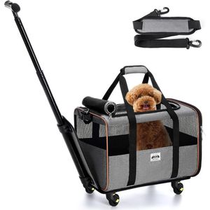 Hondendraagtas / Kattendraagtas met Trolley 2-in-1 Transportbox