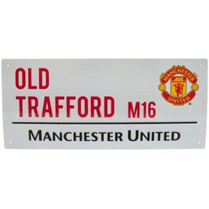 Manchester United Plaat - Sign - Wit - straatnaambord