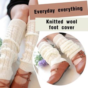 Kniebeenwarmers voor Dames - Overknees - Eenheidsmaat - Wit - Crochet-gebreid