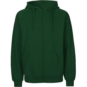 Fairtrade Men's Zip Hoodie met capuchon Bottle Green - S