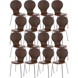 CLP Diego Set van 16 stapelstoelen walnoot