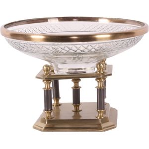 Baroque - Decoratieve schaal - Schaal koper en glas 33 cm - 24x33x33 - Brass+glass