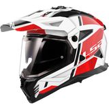 LS2 - MX702 Pioneer II - Adventure Helm - Wit Rood - KPA