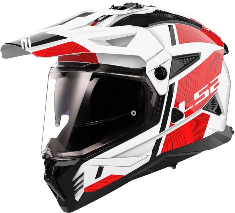 LS2 - MX702 Pioneer II - Adventure Helm - Wit Rood - KPA