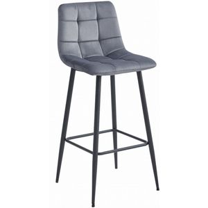 ARCETO kruk - donkergrijs fluweel / zwarte poten x 2