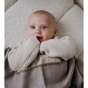 Merino wollen wiegdeken en omslagdeken - 100% merinowol - Pure Baby Love - 70x90 cm - beige