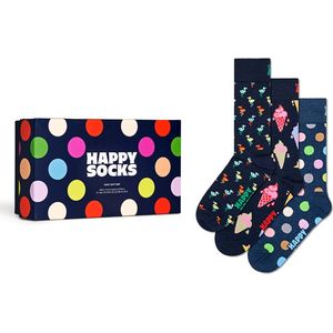 Happy Socks giftbox 3P sokken navy blauw - 36-40