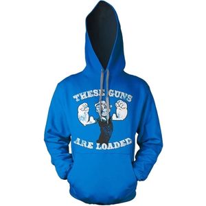 Popeye These Guns Are Loaded Hoodie Blue-M
