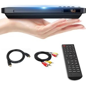 DVD speler met HDMI - DVD speler met HDMI aansluiting - DVD speler HDMI - DVD speler portable - Zwart - 0,82kg