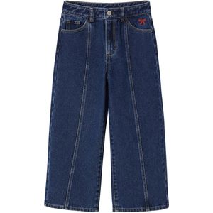 Jeans - Middenblauw - Wijde Jeans met Stiksel aan de Voorkant voor Meisjes