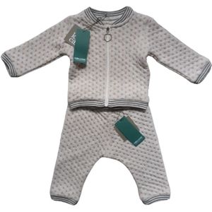 Kidscase 2 delig pakje maat 56 licht grijs melee/beige
