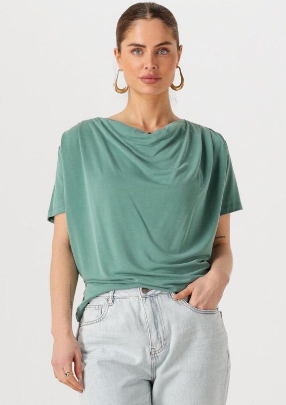 minus - Shirt Soleima - Smaragd - T-shirt - Watervalhals - Kwartmouw