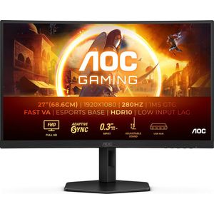 AOC C27G4ZXU - Full HD Curved Monitor - Speakers - USB-Hub - Ergonomisch - 280hz - 0.3ms - 27 inch