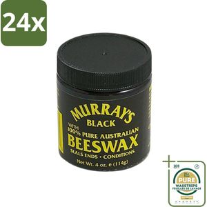 Murray's - Black Beeswax - Haarwax - Extra Sterke Hold - Voor Zwart Haar - 114 g - Voordeelverpakking - 24 stuks - Stylingwax - Dreadlocks