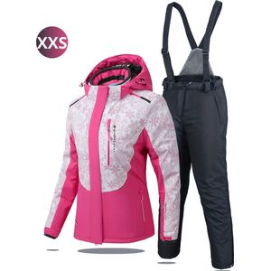 Livano Ski Suit - Skipak - SkiBroek - Wintersport - Skijas - Dames - 2-Delig - Roze - Maat XXS