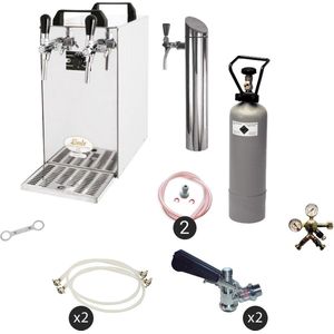 Complete set - Biertap - Kontakt 40 2-kraans droogkoeler, 50 liter/u - Biertap, Beertender, Thuistap, Bierkoeler, Type D, Type A