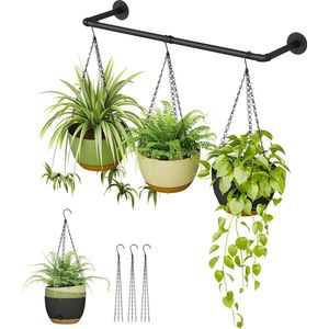 Plantenbak - Bak voor planten 3 stuks hangende zelfbewaterende plantenbakken - kamerplanten 8 inch - hangende potten - plantenhanger - staaf bloempotten met