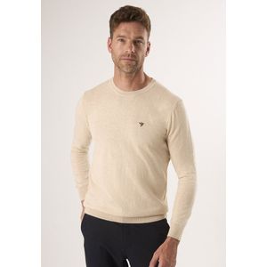 Felix Hardy - Classic Crew Neck Knit Sweater - Beige - 100% Katoen - Heren