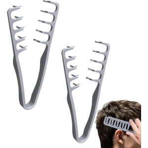 Kammen - 2-pack - Opvouwbare structuurkam - Kam met brede tanden - Volumizing tool voor pony's - Naadbedekkende kam - Unisex - Volumizing stylingkam - Getand ontwerp - Ponykam - Stylingkam - Hoge kroonkam - Grijs