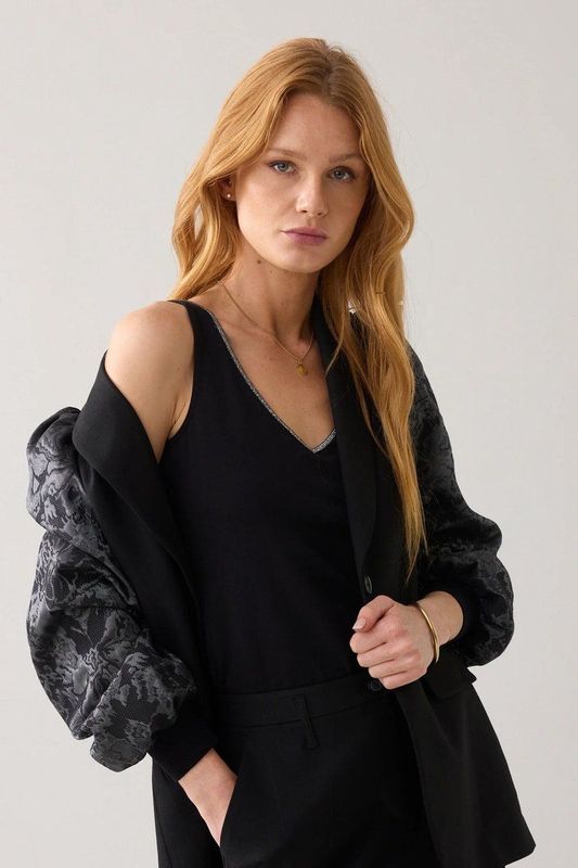 Top Basics - Black - Singlet - Reversible - U-hals en V-hals