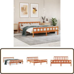 vidaXL Bedframe zonder matras massief grenenhout wasbruin 160x200 cm