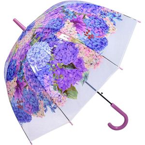 Paraplu Volwassenen 60cm Paars Kunststof Hortensia