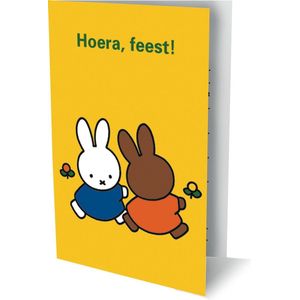 Nijntje - 6 Dubbele Uitnodigingen Met Envelop – Hoera Feest!