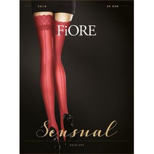 Stay-up kousen Celia met naad maat S (rood)