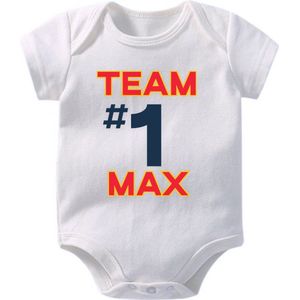 Hospitrix Baby Rompertje met Tekst ""Team #1 MAX"" | 0-3 maanden | Korte Mouw | Cadeau voor Zwangerschap | Bekendmaking | Aankondiging | Aanstaande Moeder | Moederdag