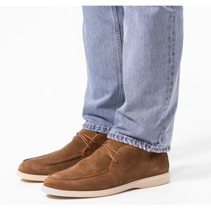 Manfield Suède Veterschoenen Taupe