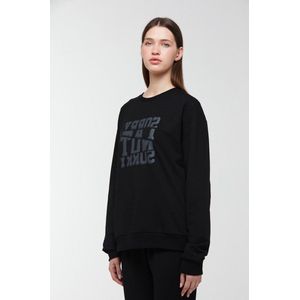 WB Comfy Uniseks Oversized Sweatshirt Voor Haar en Hem Zwart - XL