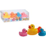 Eddy Toys - 4x stuks rubberen badeendjes familie gekleurd - Bad speeltjes