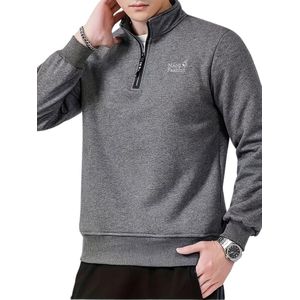 Nivard Sweater Heren - Sweaters - Hoodie - Warme Trui - Vest - Grijs - XS