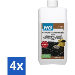 HG - Natuursteenreiniger Glans - Ultra Glans - 20 Dweilbeurten - 1L - Voordeelverpakking - 4 stuks